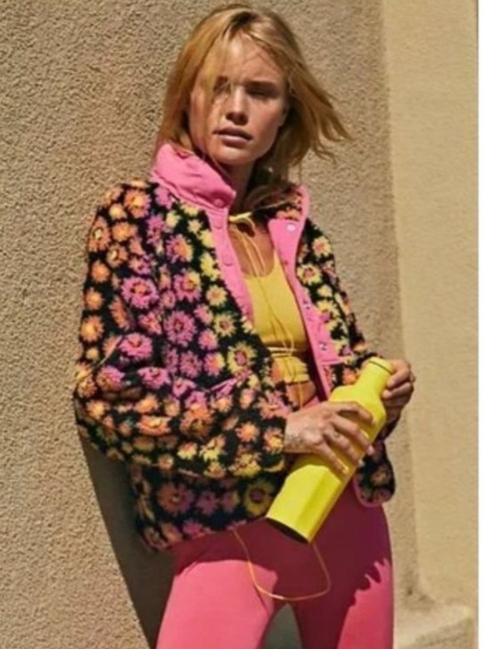 Free People Movement Hit the Slopes Floral Print Fleece Jacket Size Small - Picture 14 of 14